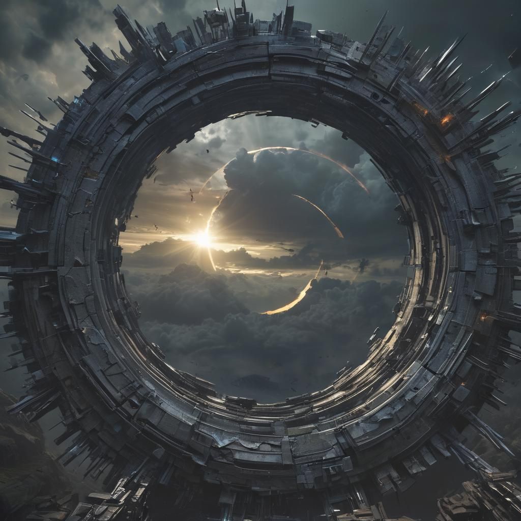 Fractured Sky Battle: Cinematic Concept Art