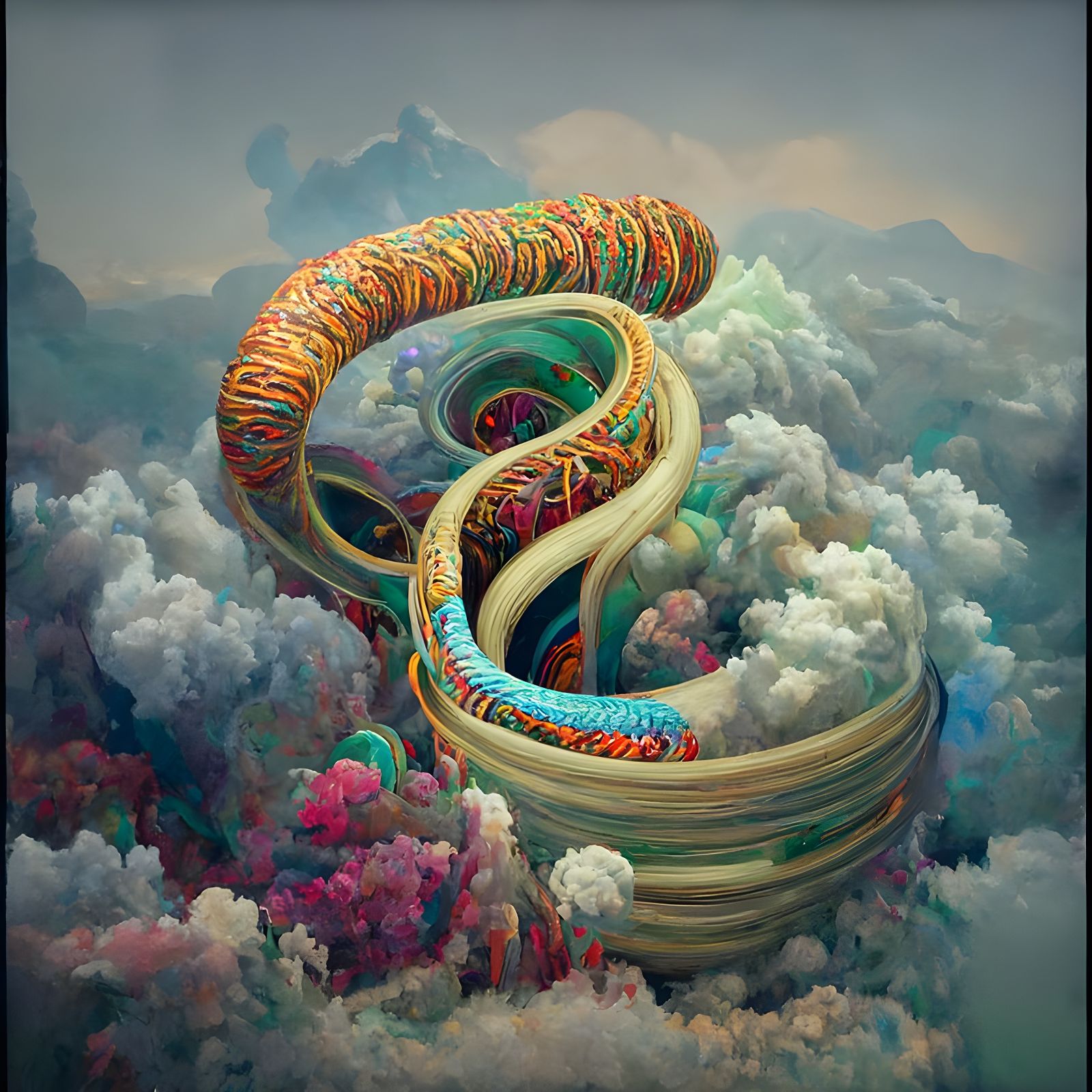 Psychedelic Strange Loops Digital Illustration