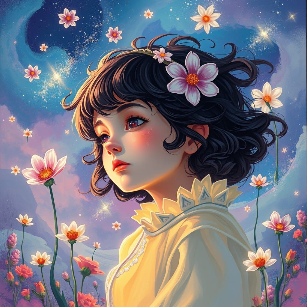 Dreamer in Surreal Landscape, Digital Art