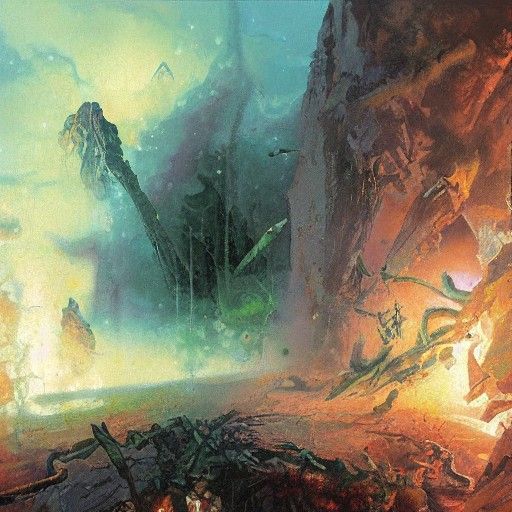 Abstract Beauty of Annihilation as Oil Painting