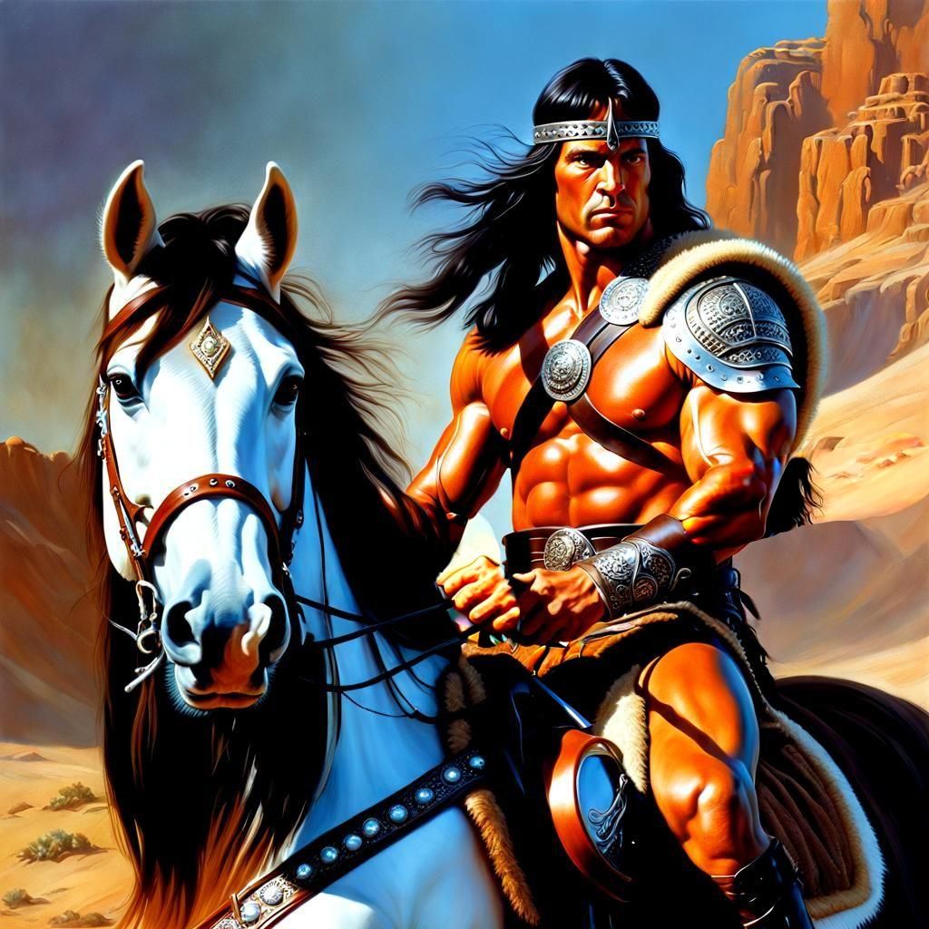 Conan the Barbarian Portrait in Hyperrealism