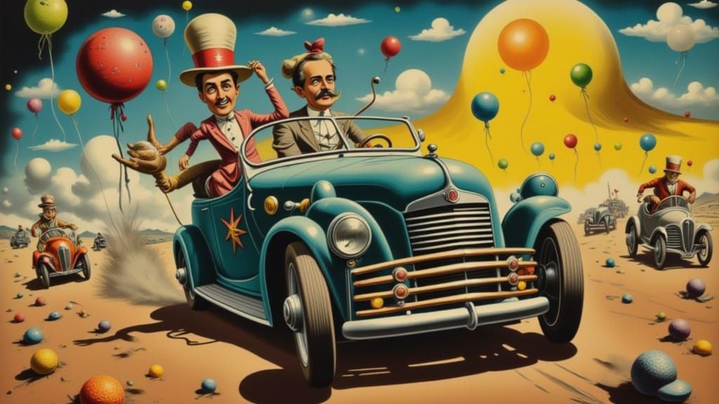 Surreal Soapbox Derby Race in Dali Style