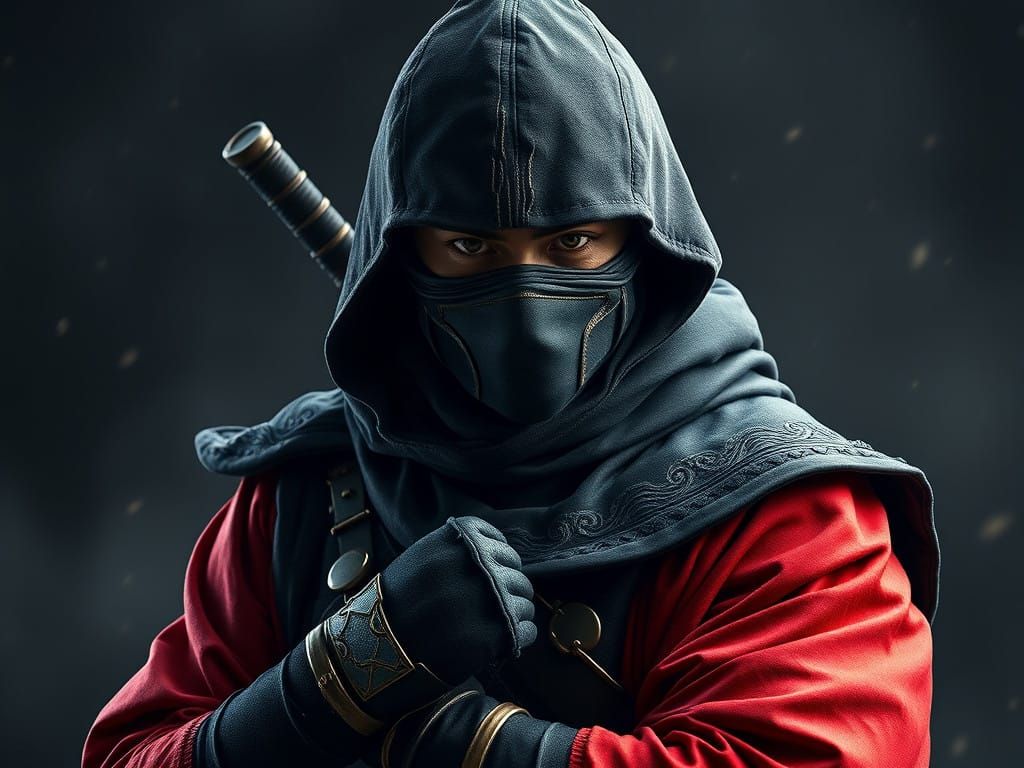 Cyberpunk Warrior Ninja in Warrior Outfit