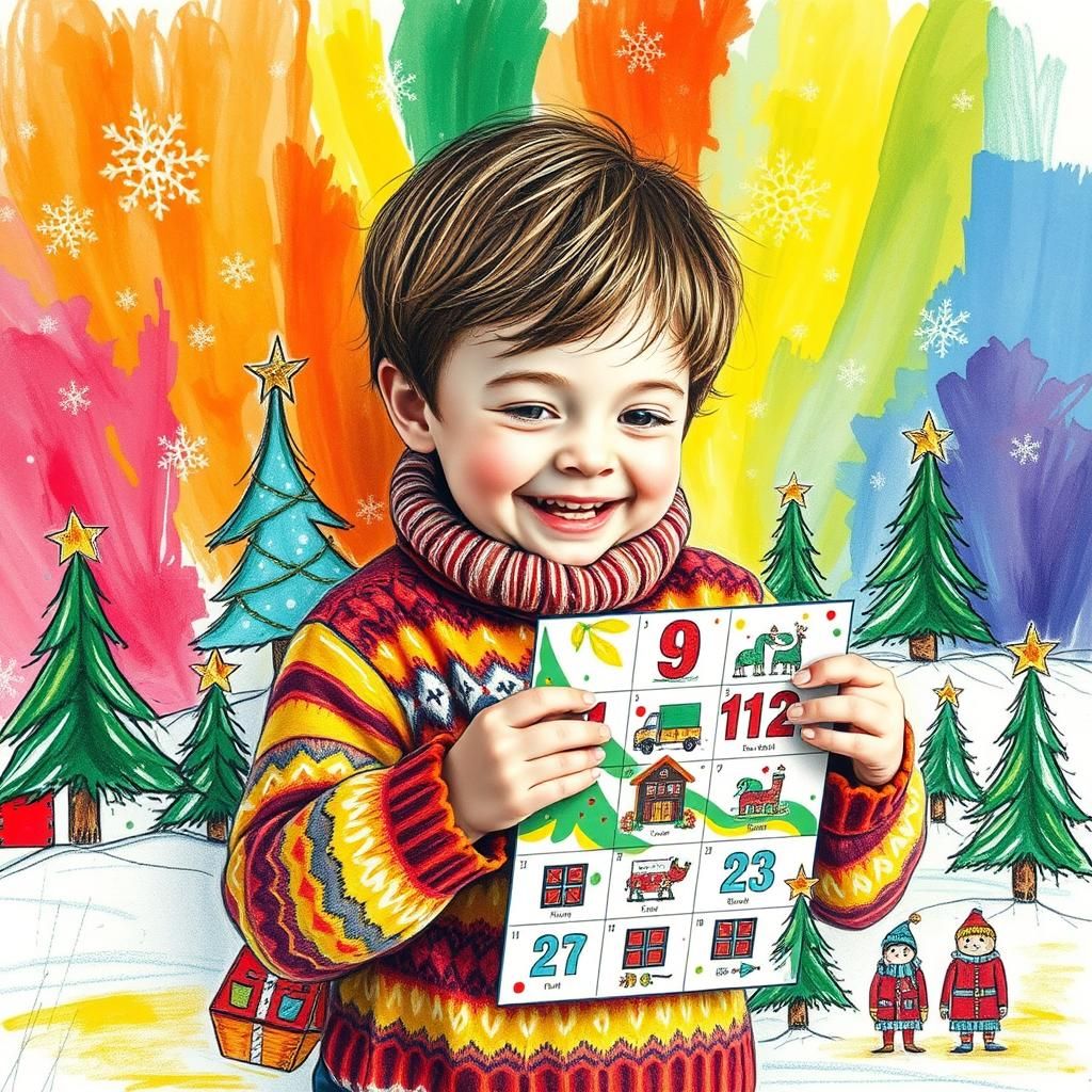 Child's Joy: Opening a Colourful Advent Calendar