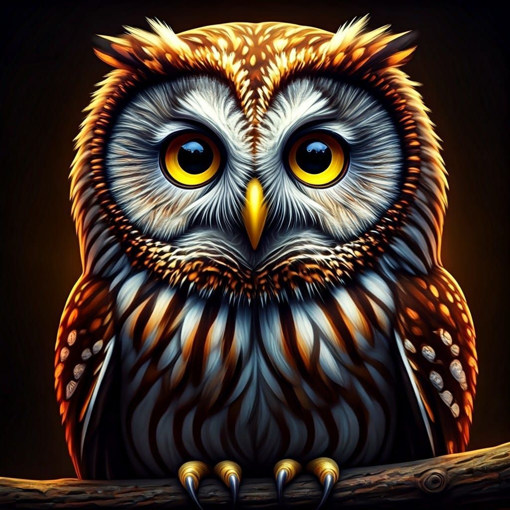 Hyperrealistic Ural Owl Digital Artwork