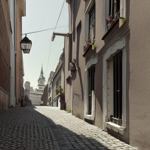 Brussels Street Scene in 1900s: Vintage Photograph