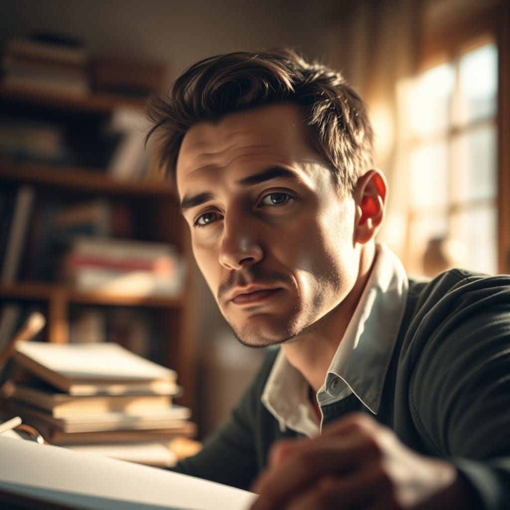 Writer's Intimate Portrait in Soft Focus