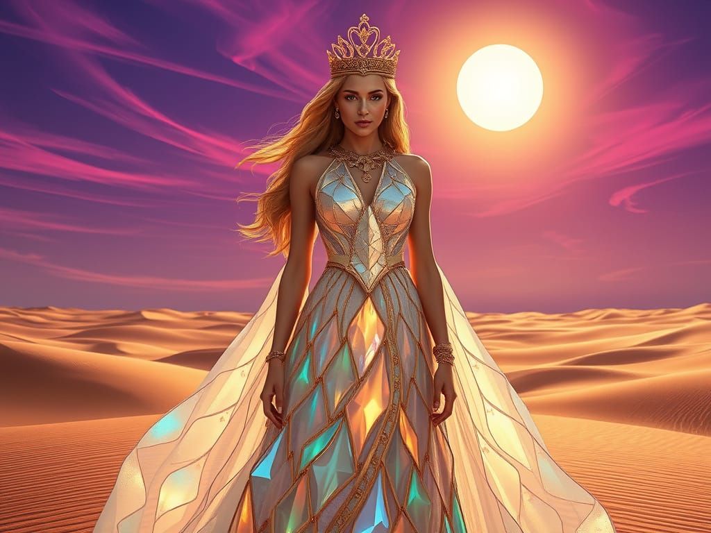 Sand Princess in Glowing Glass Gown