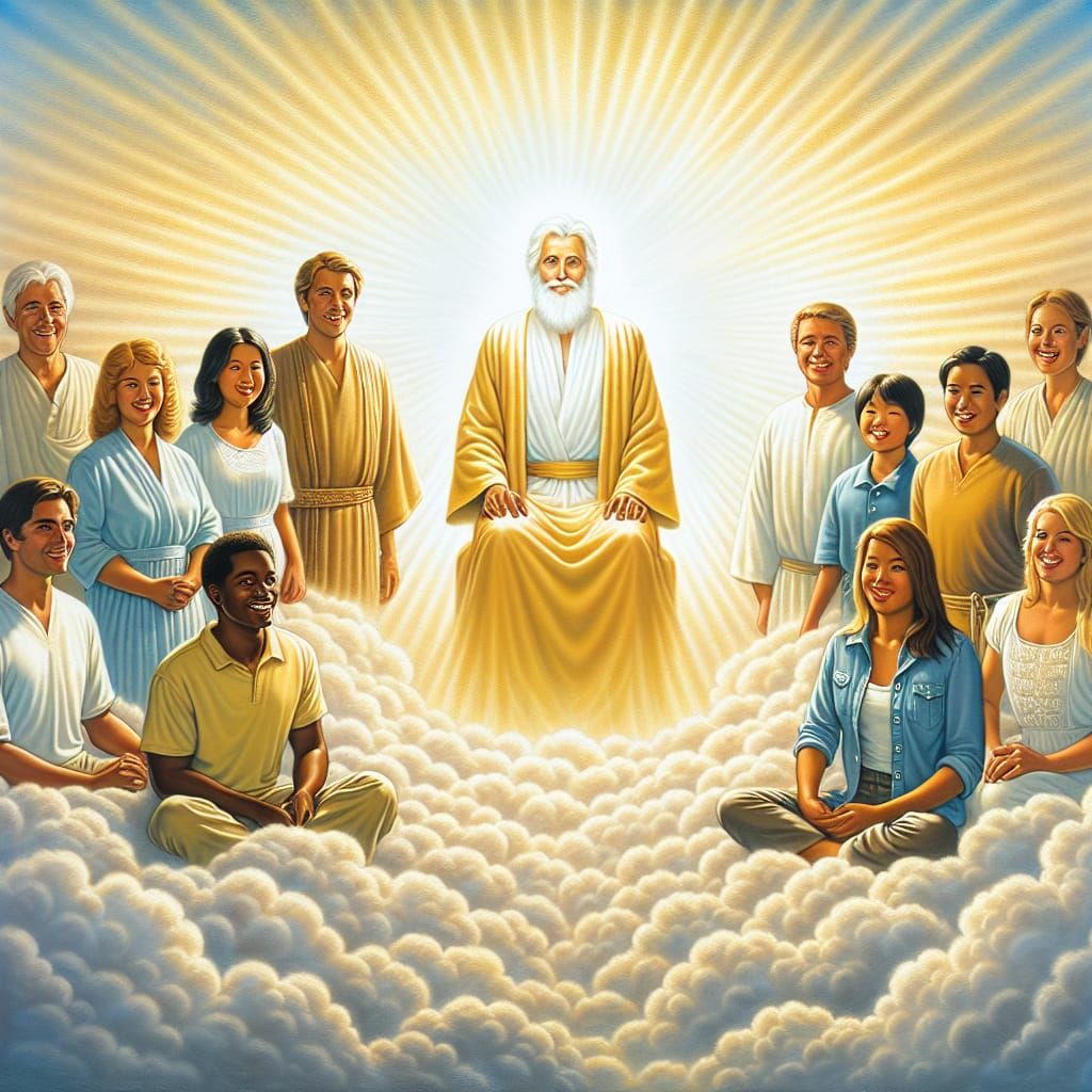 Heavenly Gathering: A Vision of Divine Love and Peace