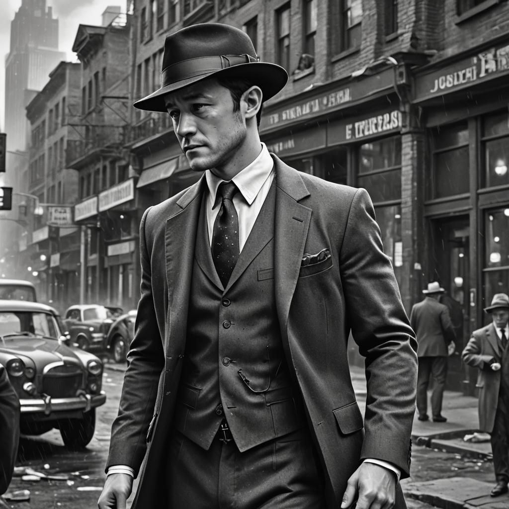 Private Eye in Noir Style, Detailed Digital Art