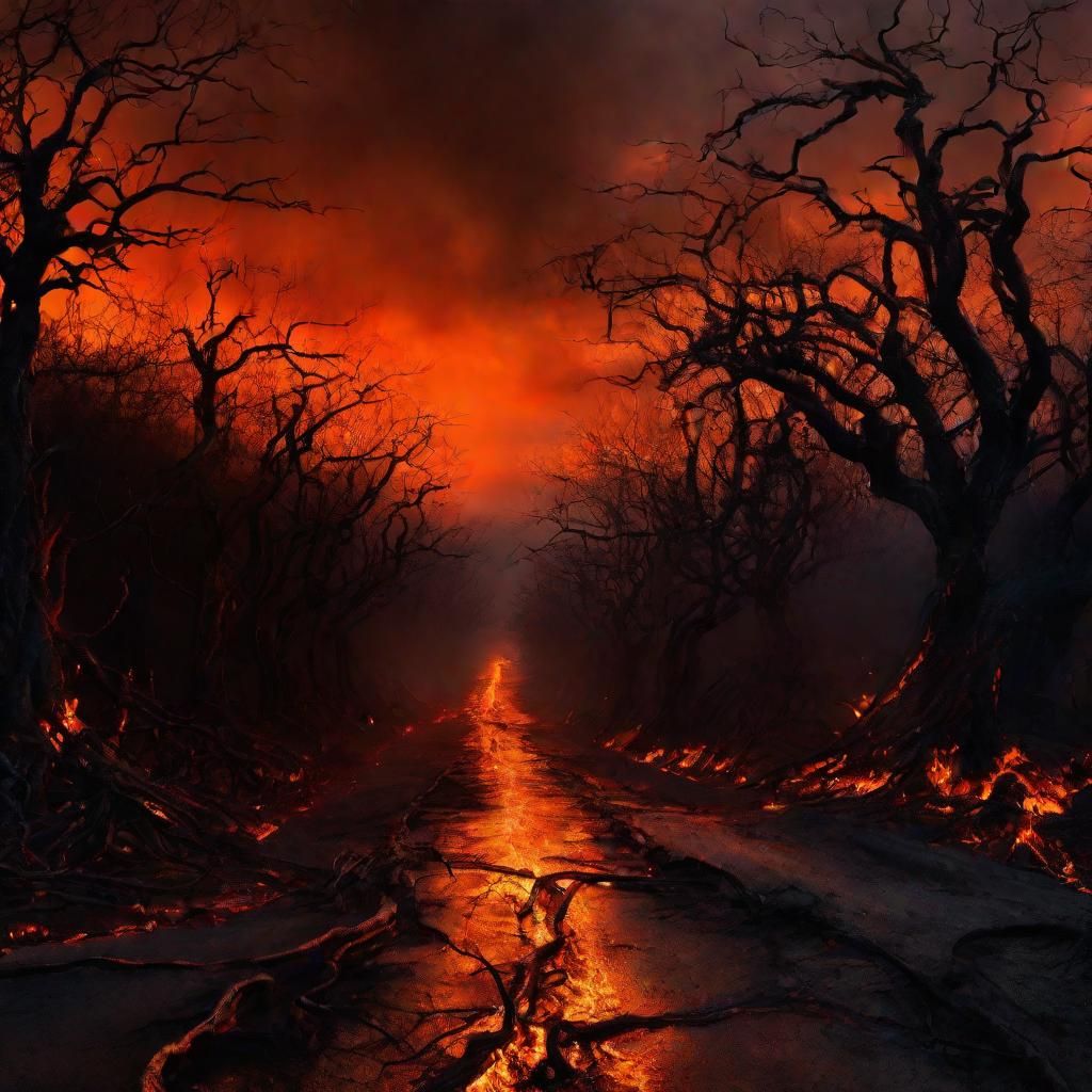 Infernal Highway: A Dark Fantasy Landscape