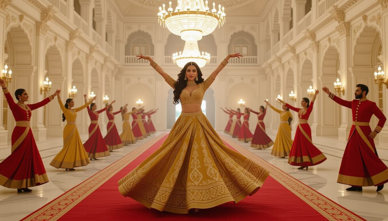 Deepika Padukone's Golden Dance in Opulent Palace
