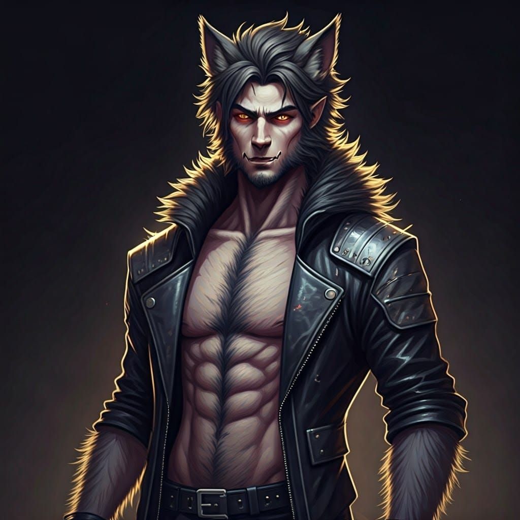 Lean Werewolf Boxer with Fierce Inner Light