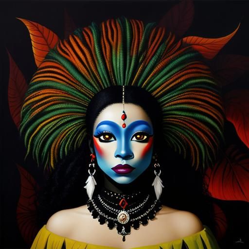 Voodoo Queen in Expressionist Style