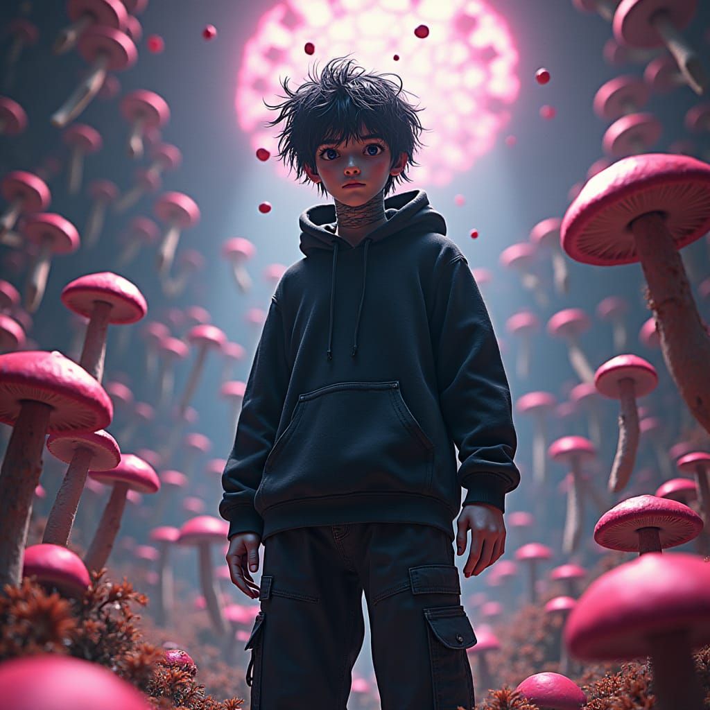 Teenager in Surreal Void as Digital Matte Painting