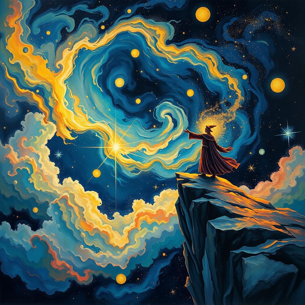 Wizard Creates Universe in Impressionist Style