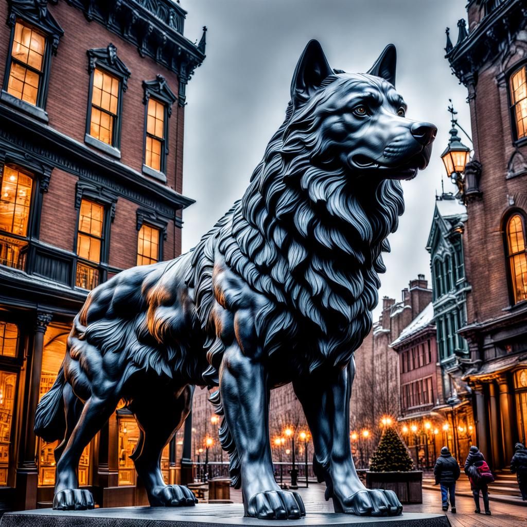 Hyperrealistic Balto Statue in High Definition