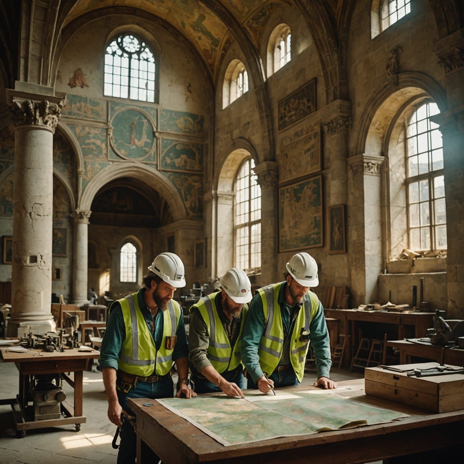 Geologists Core Drilling in Renaissance Hall