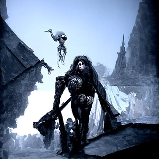 Lady Gaga: Horror Portrait in Doré Style