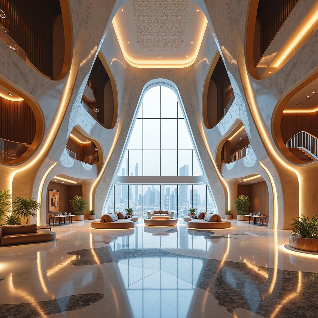 Futuristic Luxury Real Estate Center Inspired by Zaha Hadid