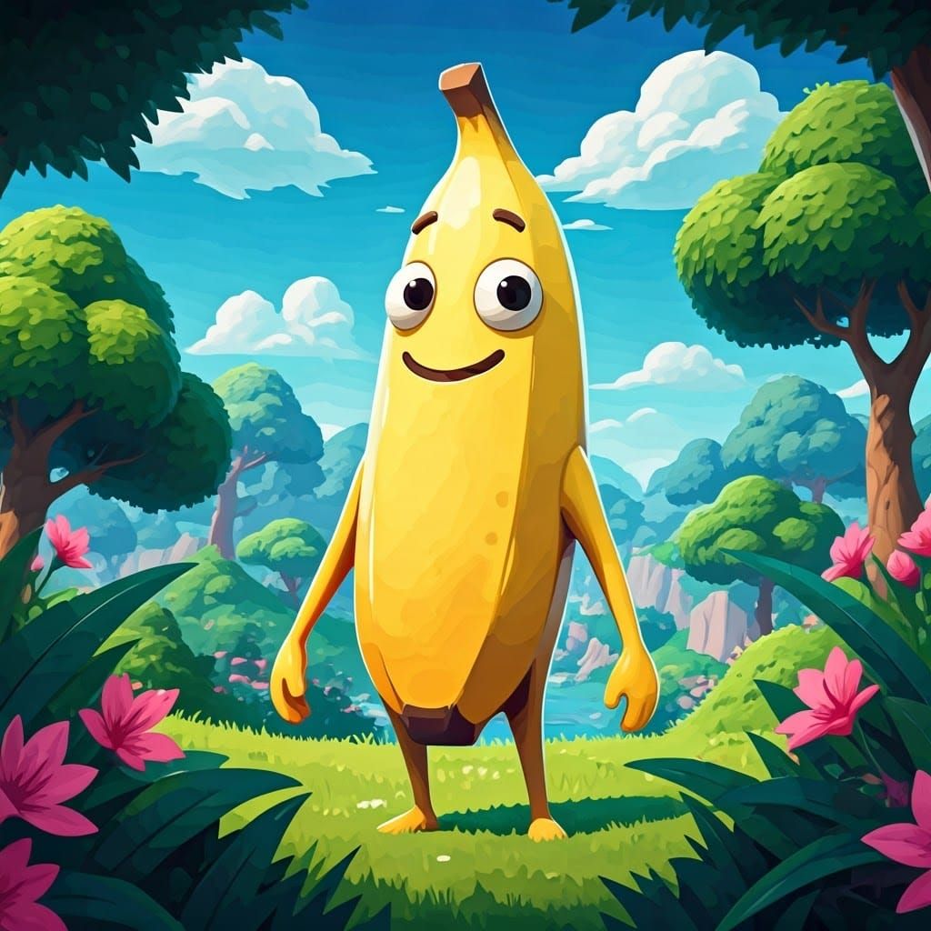 Peely from Fortnite in Cartoon Style