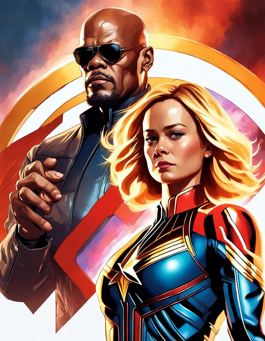 Nick Fury and Captain Marvel