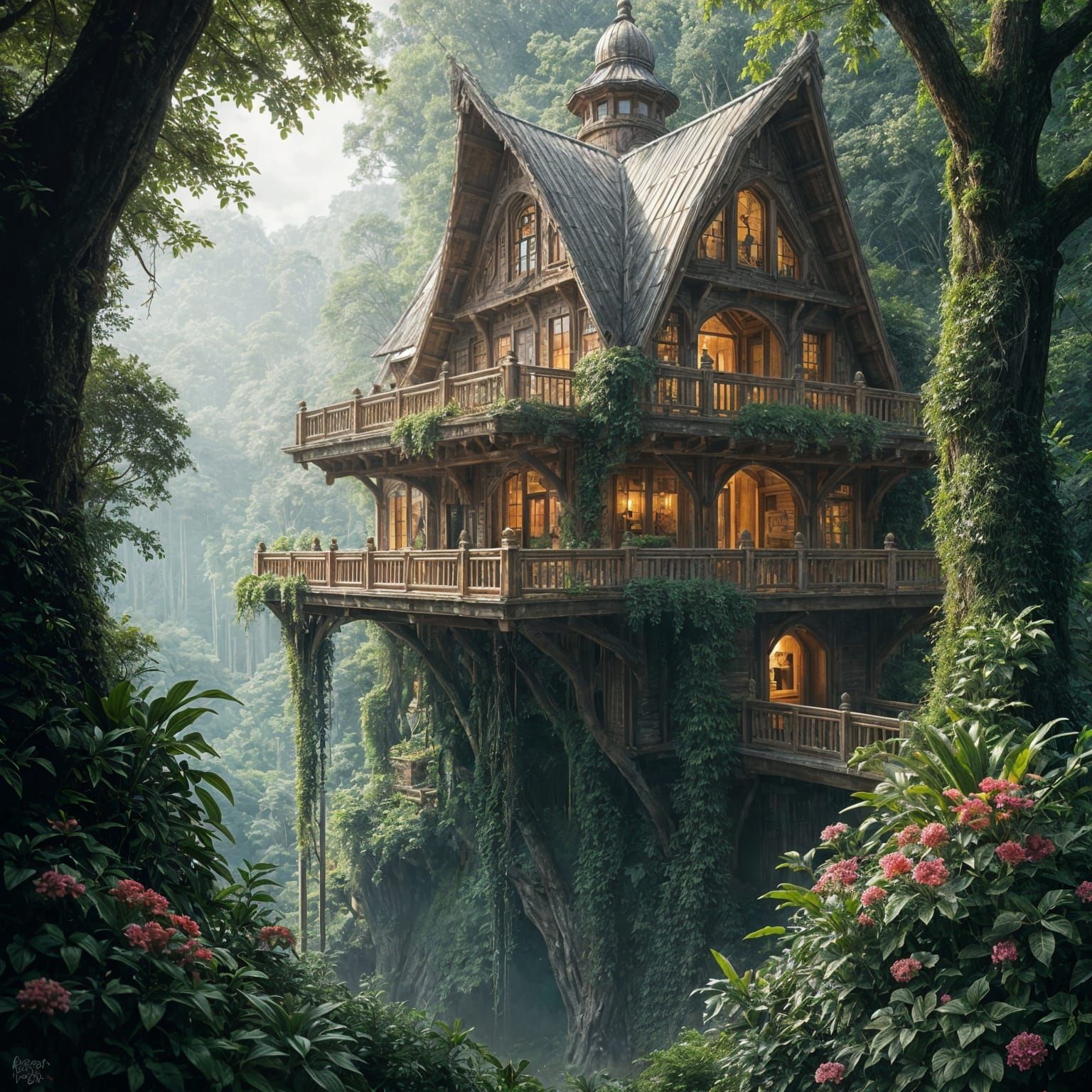 Elf Mansion Blends into Amazon Rainforest Canopy