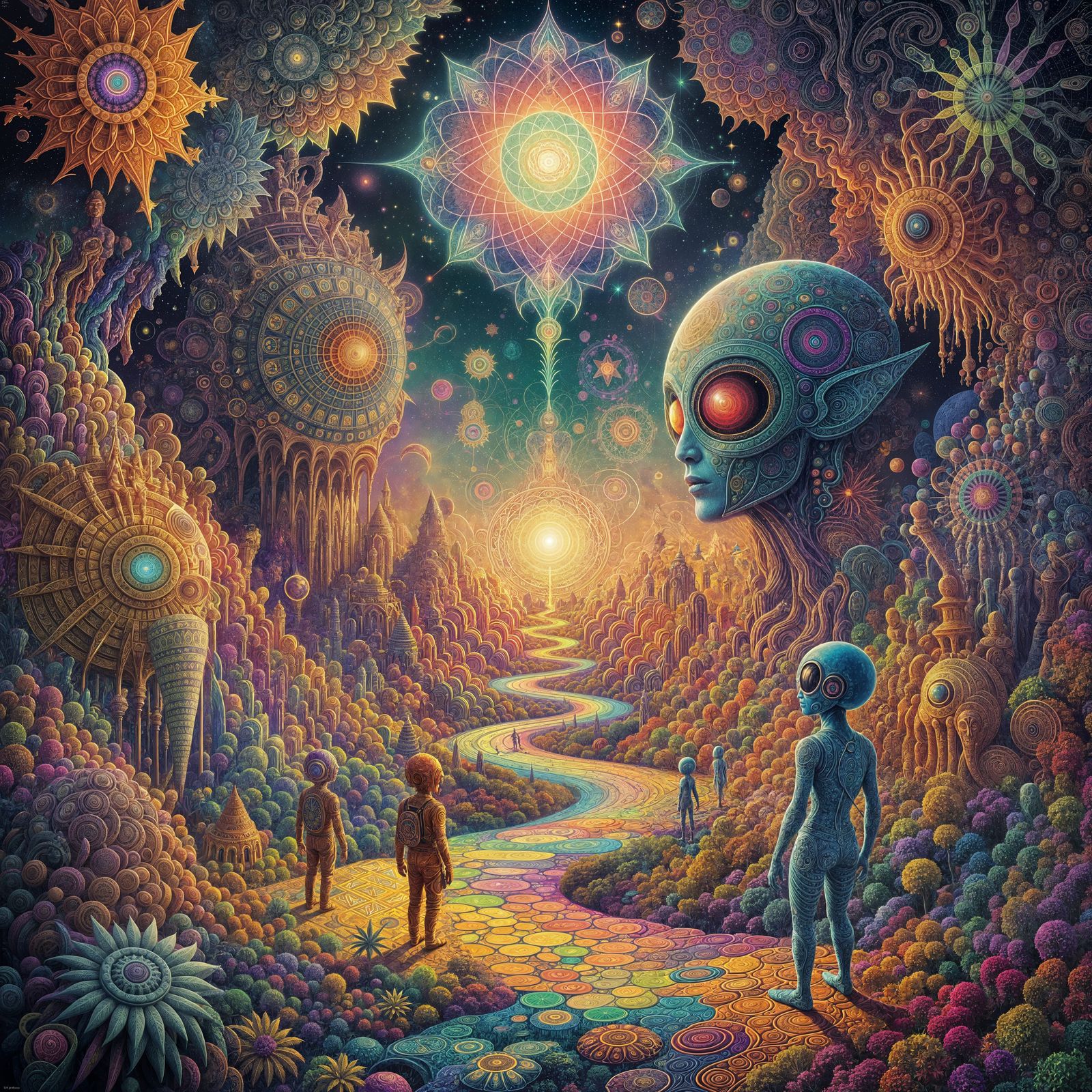 Psychedelic DMT Trip with Fractals and Entities