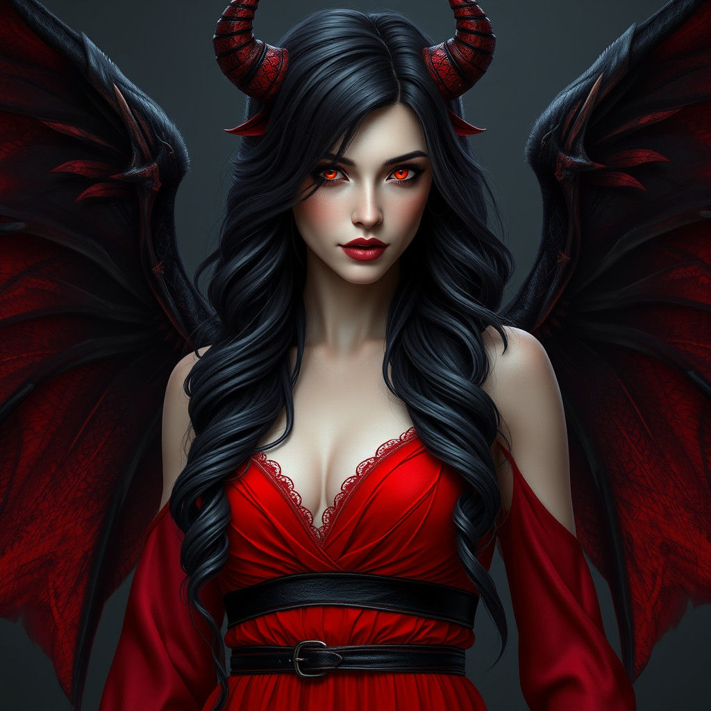 Woman with Devil Wings: Fantasy Art