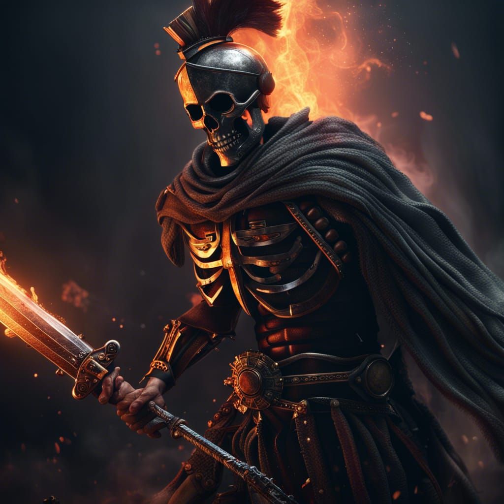 Skeletal Spartan Hoplite Warrior in Armor