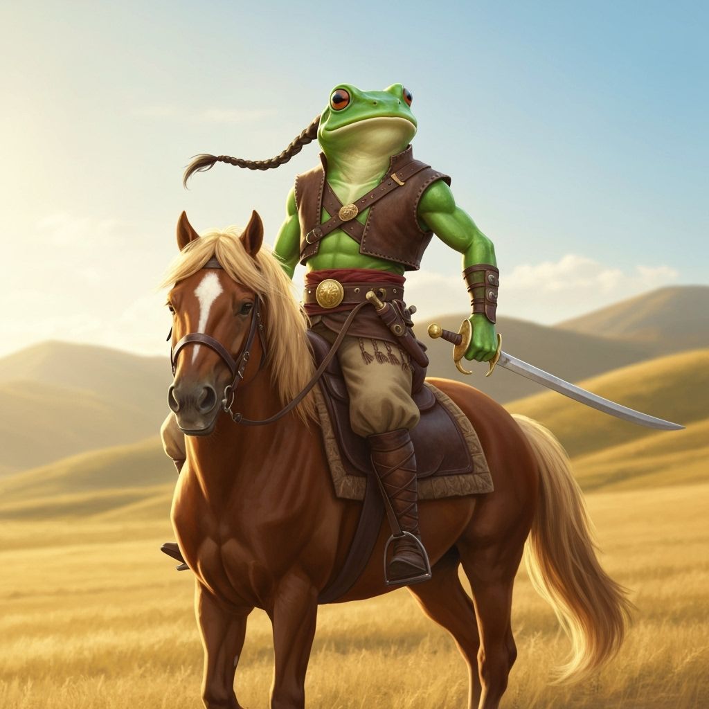 Majestic Frog Rider on the Steppe