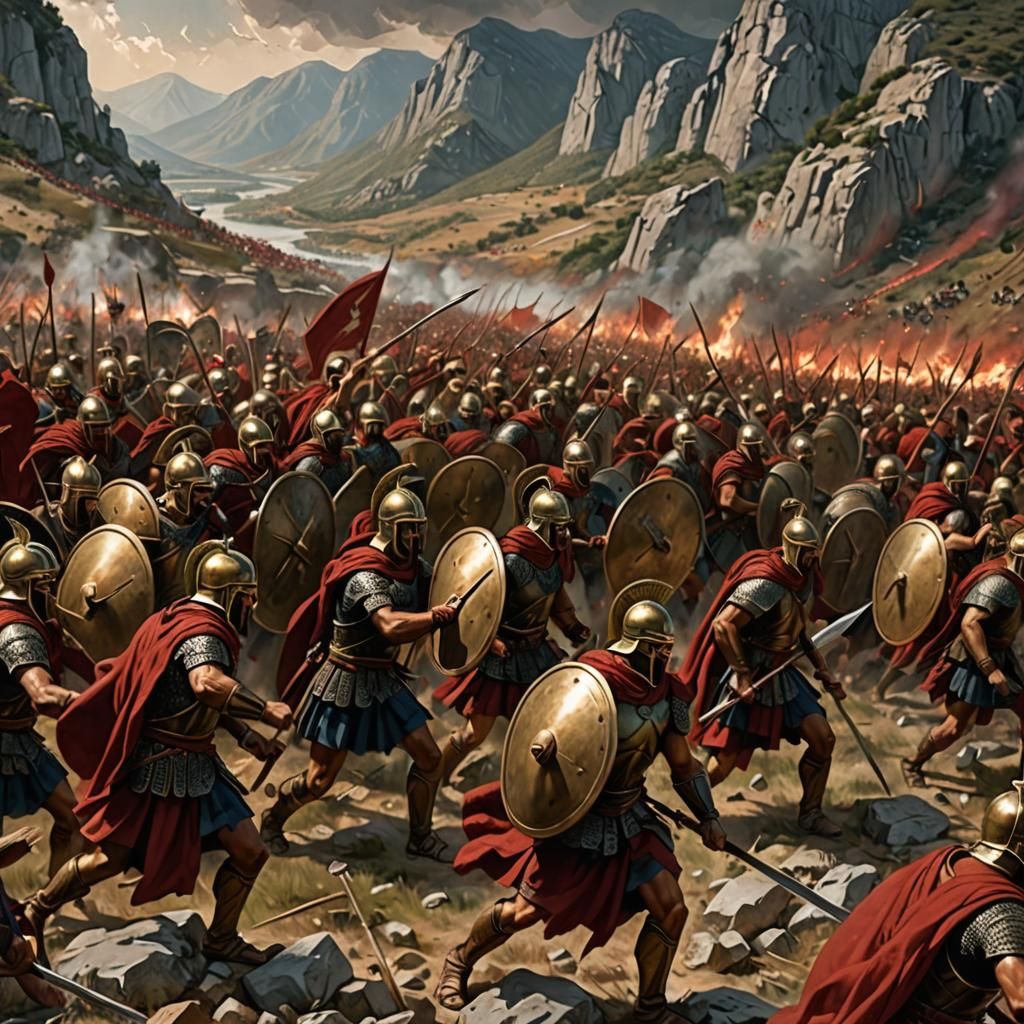 Epic Battle of Thermopylae: Spartans Clash with Persians