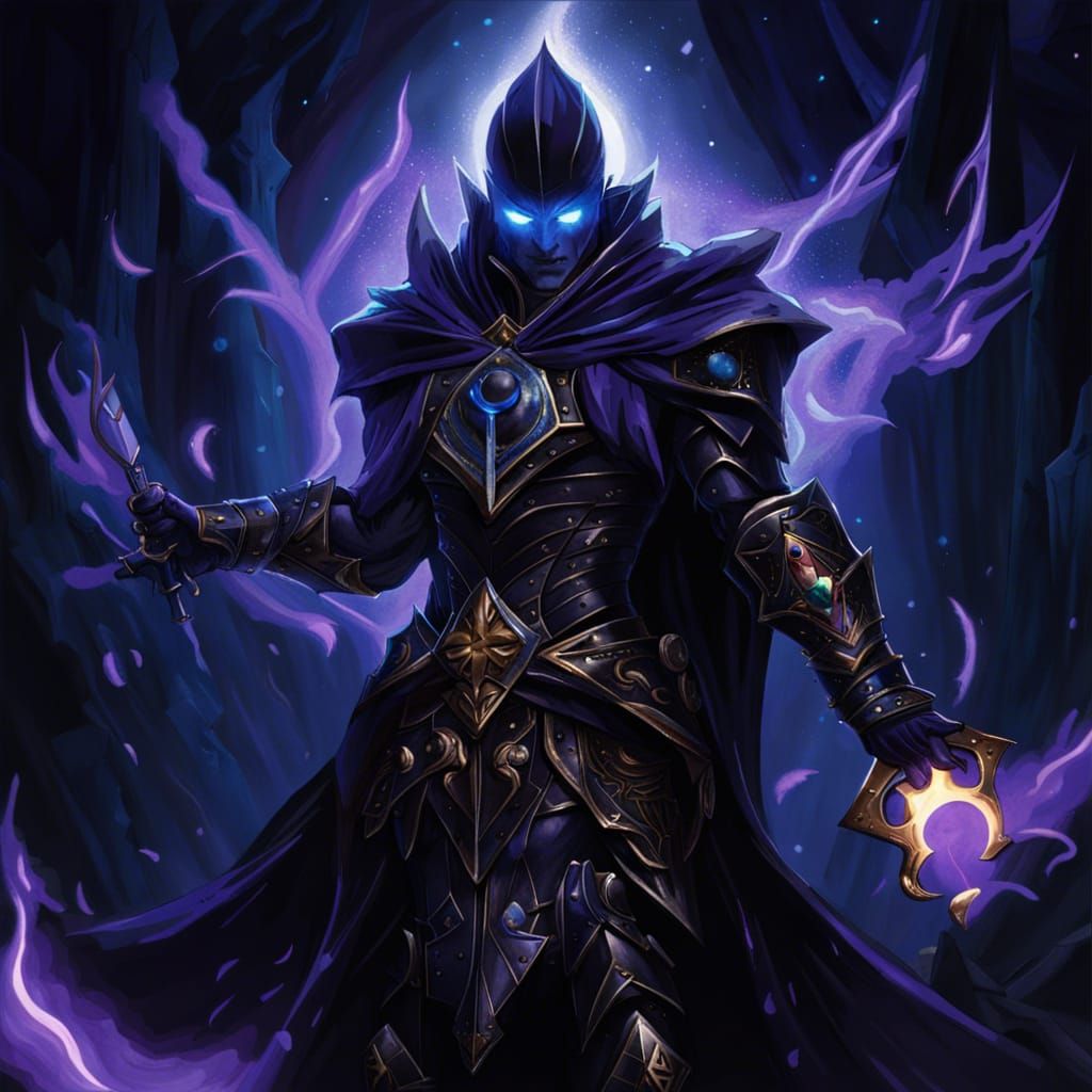 Dark Knight Magician with Sword of Shadows