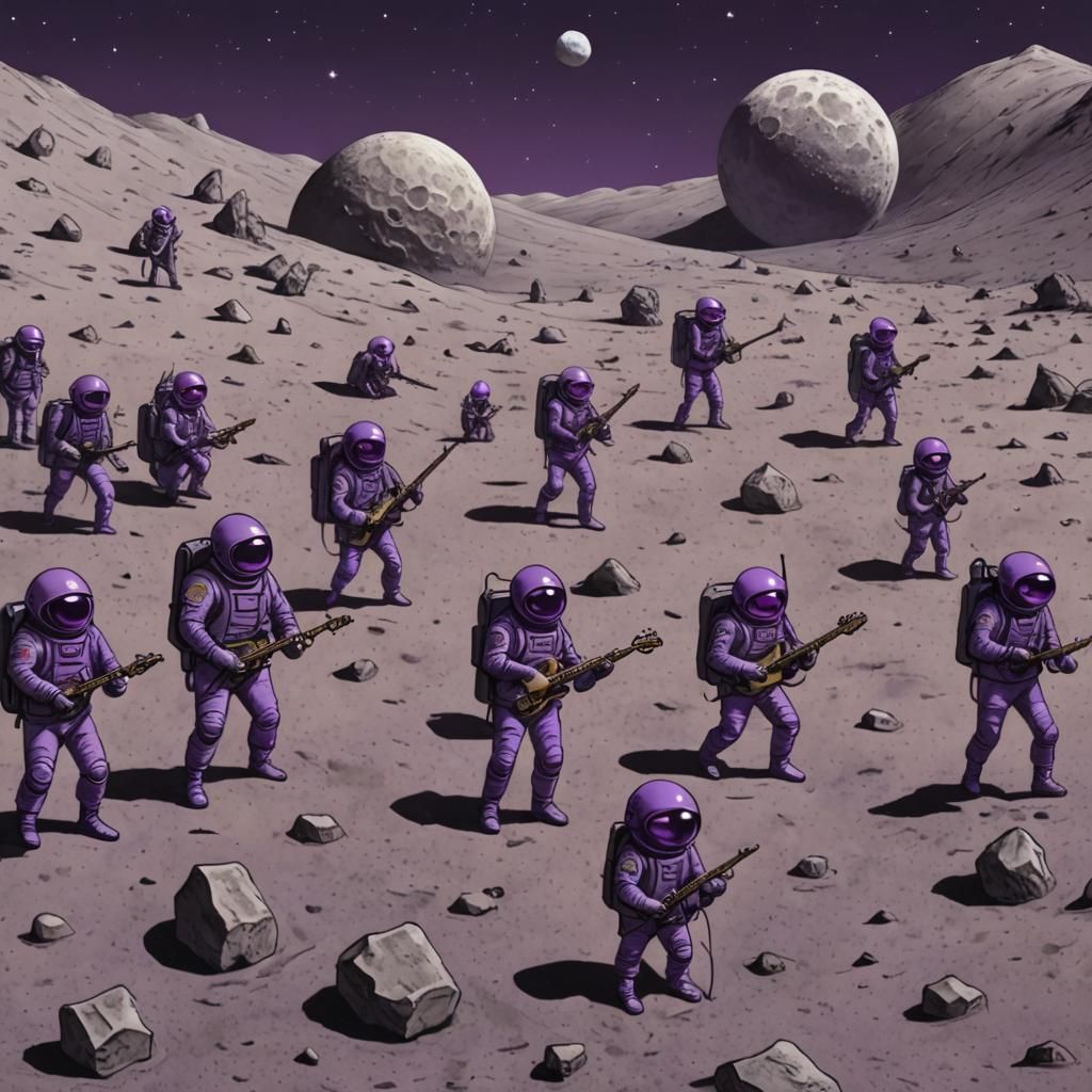 Phish Concert on the Moon with Sci-Fi Soldiers