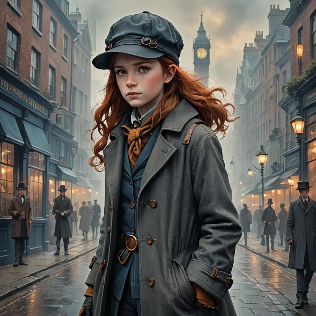 Ginny Weasley as Young Sherlock Holmes in Anime Style