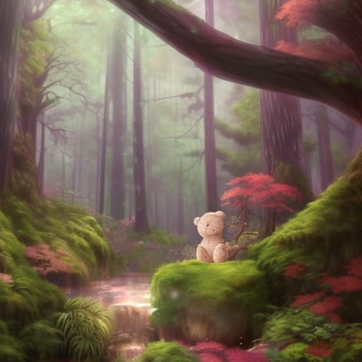 Once upon a time, there is a bear living in a forest