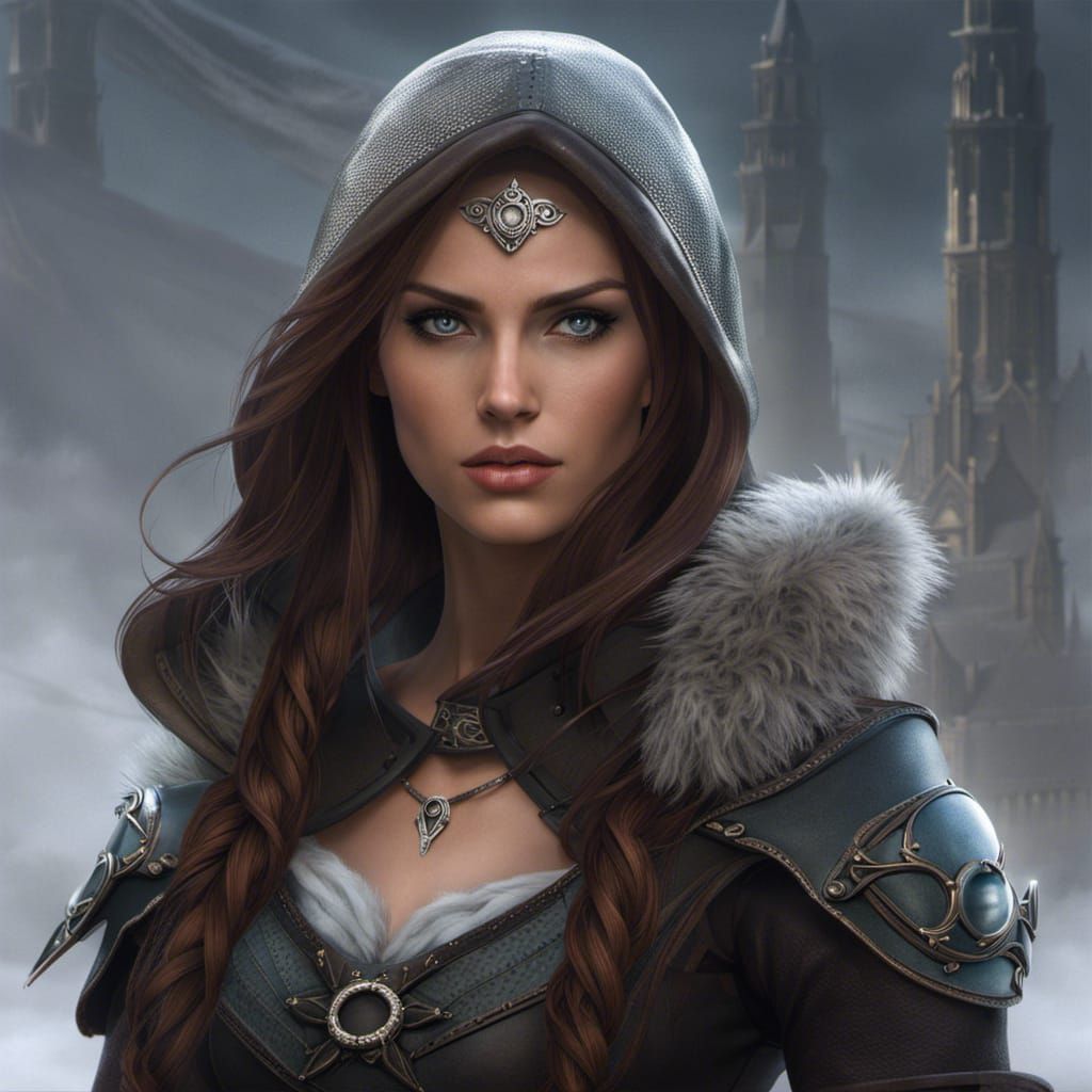 Medieval Female Rogue in Ethereal Fantasy Style