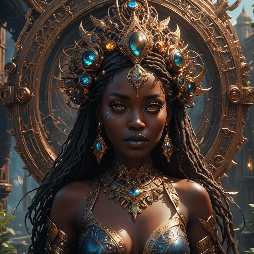 Beautiful Dark Goddess with Alluring Eyes