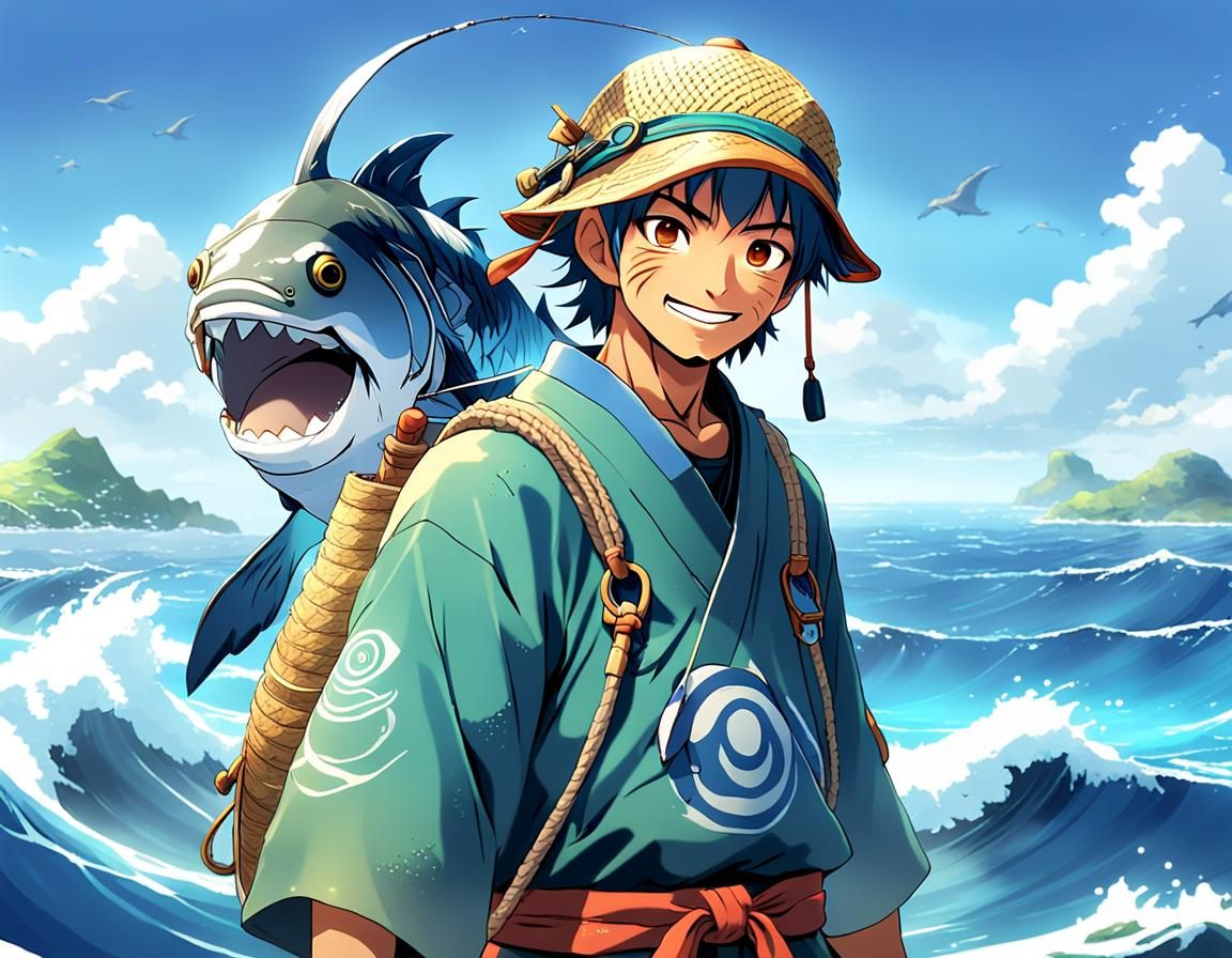 Anime Fisherman of Okinawa in 3D Style