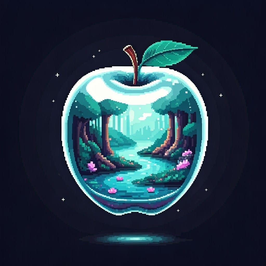 Pixel Art Apple Reveals Miniature Dreamlike World