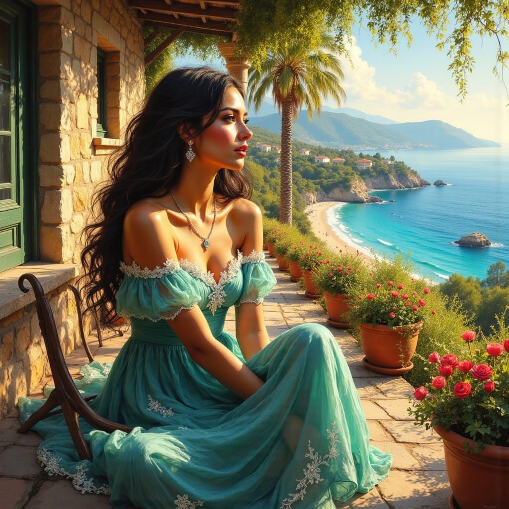 Turquoise Goddess in Golden Hour