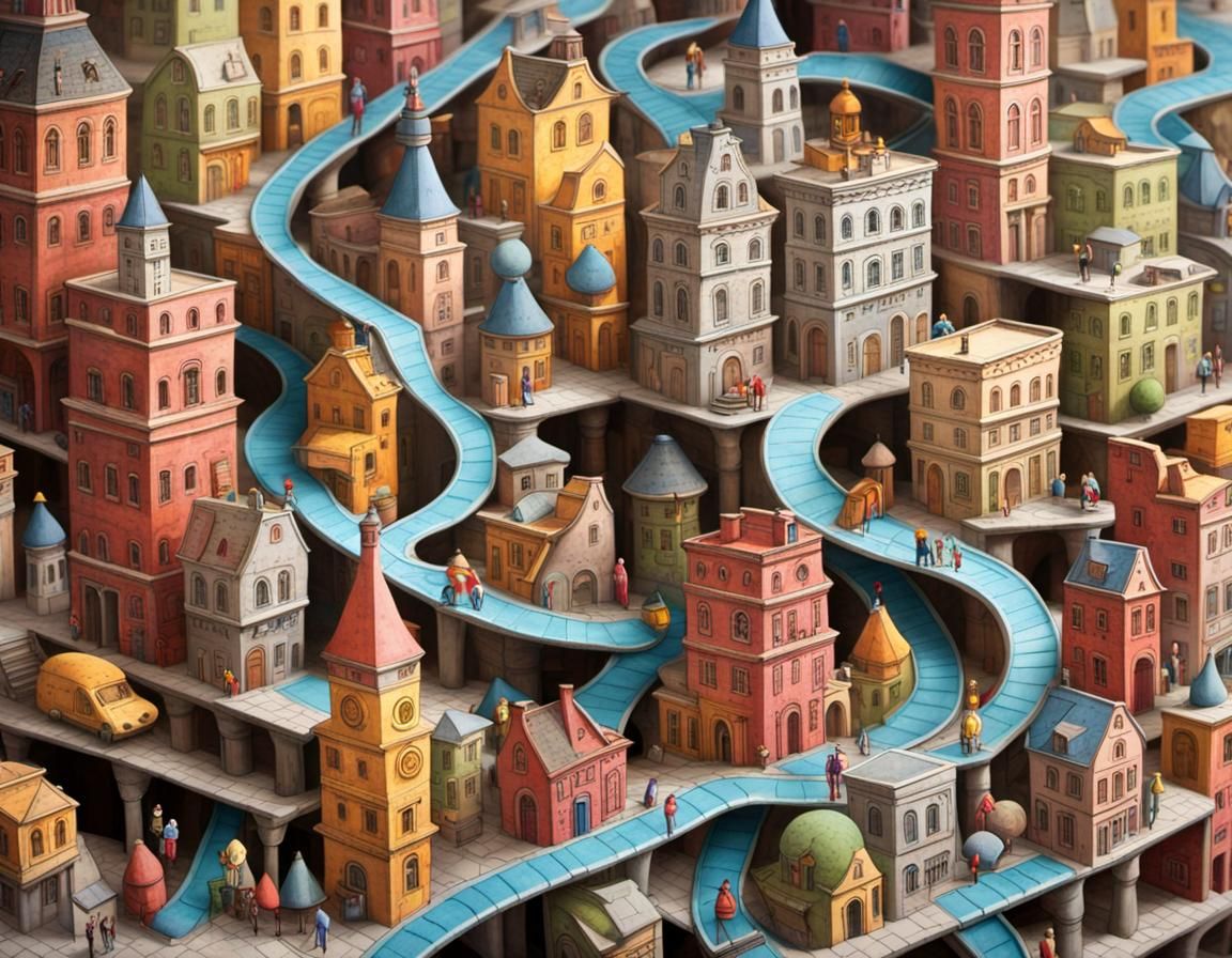 Whimsical City of Chutes and Ladders