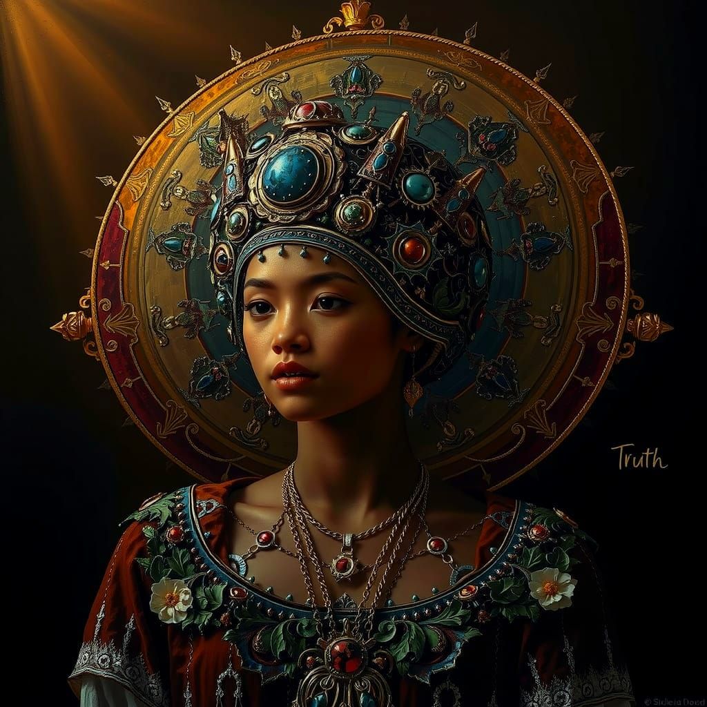 Masterpiece Painting of Beauty and Truth