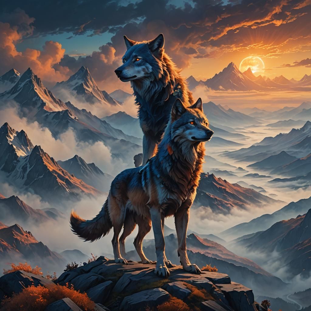 Mystical Skin Walker on Misty Mountain Ridge