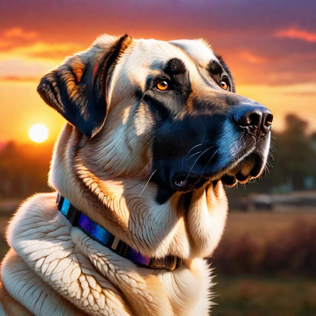 Hyperdetailed Anatolian Shepherd Portrait at Sunset