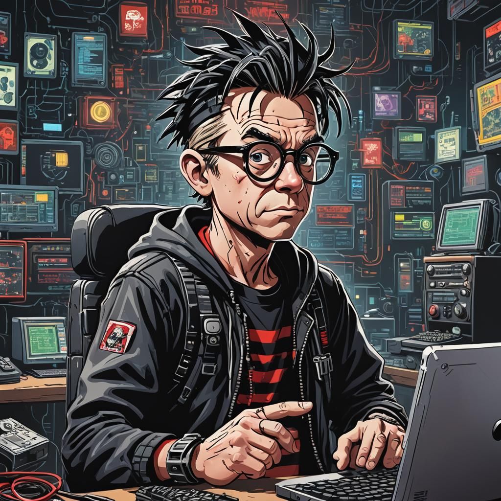 Dennis the Menace as Cyberpunk Hacker