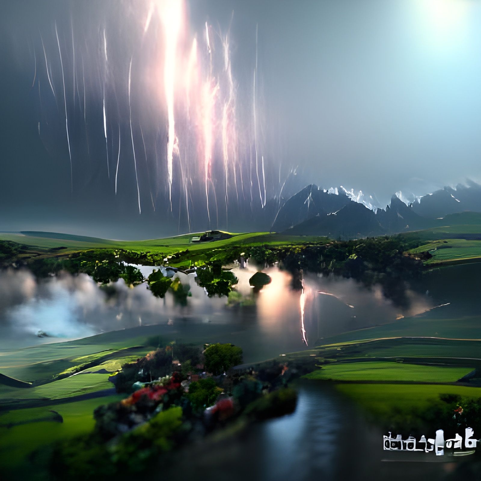 Realistic Lightning Storm with Rain in 8k