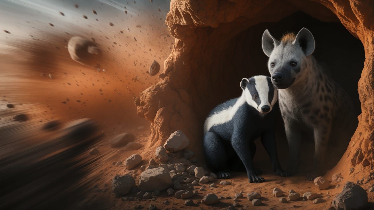 Honey Badger & Hyena Survive Apocalyptic Dust Storm