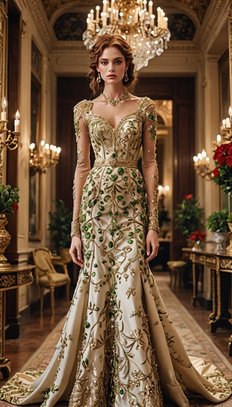 Elegant Couple in Palace Interior