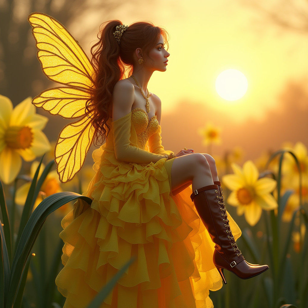 Daffodil Fairy in Haute Couture Gown